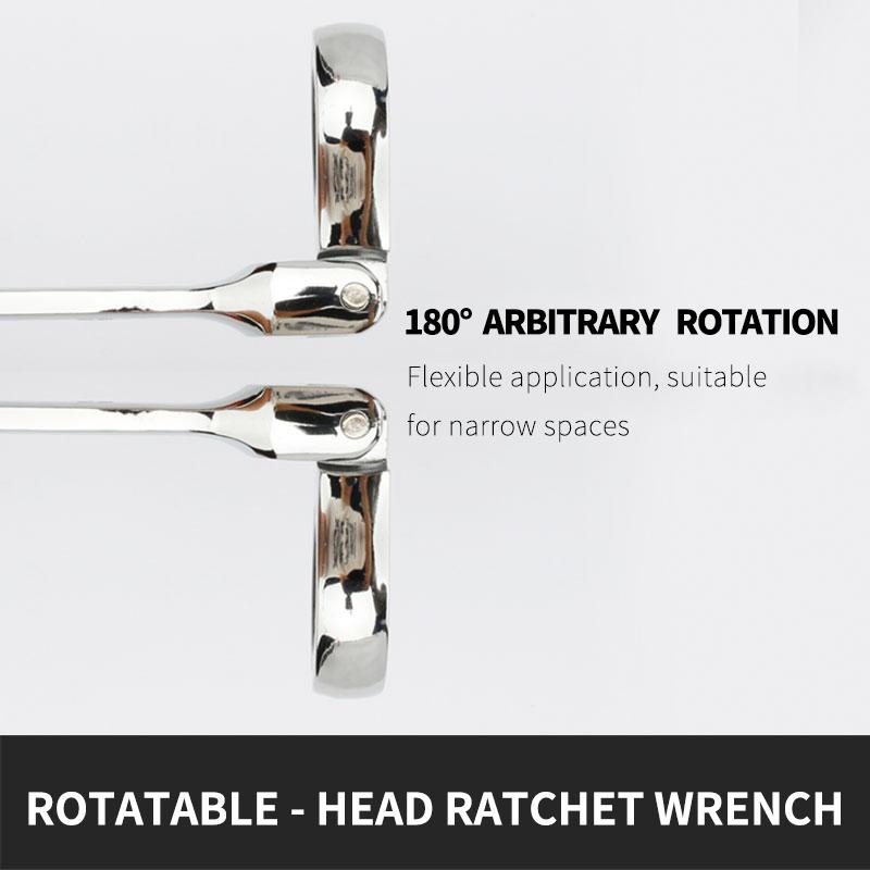 Activități multifuncționale Set chei cu clichet 180 de grade Chei flexibile cu cap deschis Unelte de mână pentru reparații auto Cheie combinată