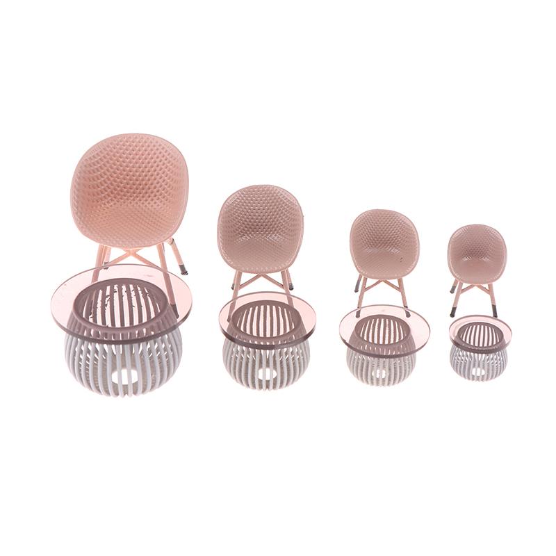 1Pc Puppenhaus Zubehör Dekoration Spielzeug Puppenhaus Miniatur Simulation Balkon Rattan Stühle Tische und Stühle Möbel Modell