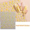 Summer Lemon 3D Relief Nail Stickers Self Adhesive Waterproof DIY Manicure Decals for Kids Women Nail Art Gift