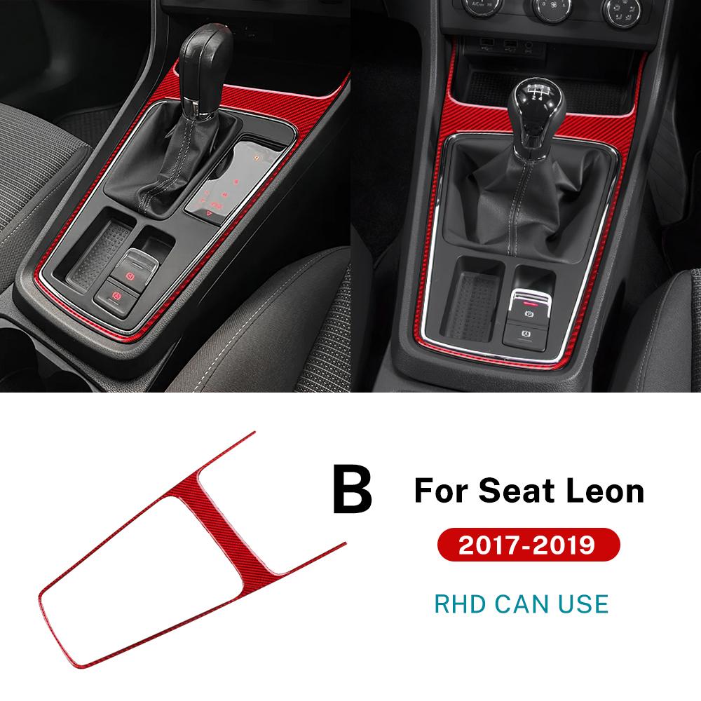 

Для Seat Leon 2017 2018 2019 Наклейка из настоящего мягкого углеволокна LHD RHD Накладка на панель внешней рамки рычага переключения передач автомобиля Аксессуары для интерьера