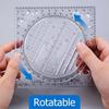 Protractor Rotatable Ruler 3D Scale Circle Drafting Ruler Geometry Drawing Ruler  Measuring Tools