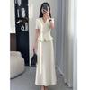 Women's French Chic Summer Suit Set: Light Luxury Top & High-Waisted Petite Skirt