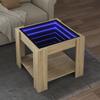 VidaXL Coffee Table with LED Sonoma Oak 53x53x45 Cm Engineered Wood, Side Table, Living Room Table, Side Table, 847541