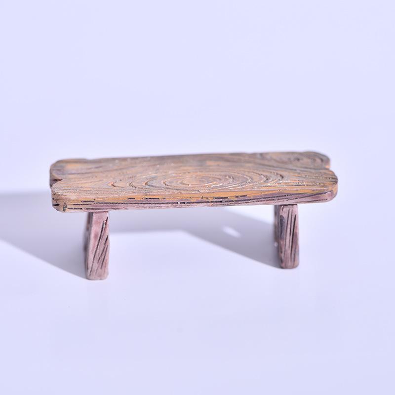 2 Pièces Mini Chaise Tabouret en Bois Miniatures Jardin de Fées Décor Banc de Couple Figurine d'Action Maison de Poupée Bricolage Accessoires