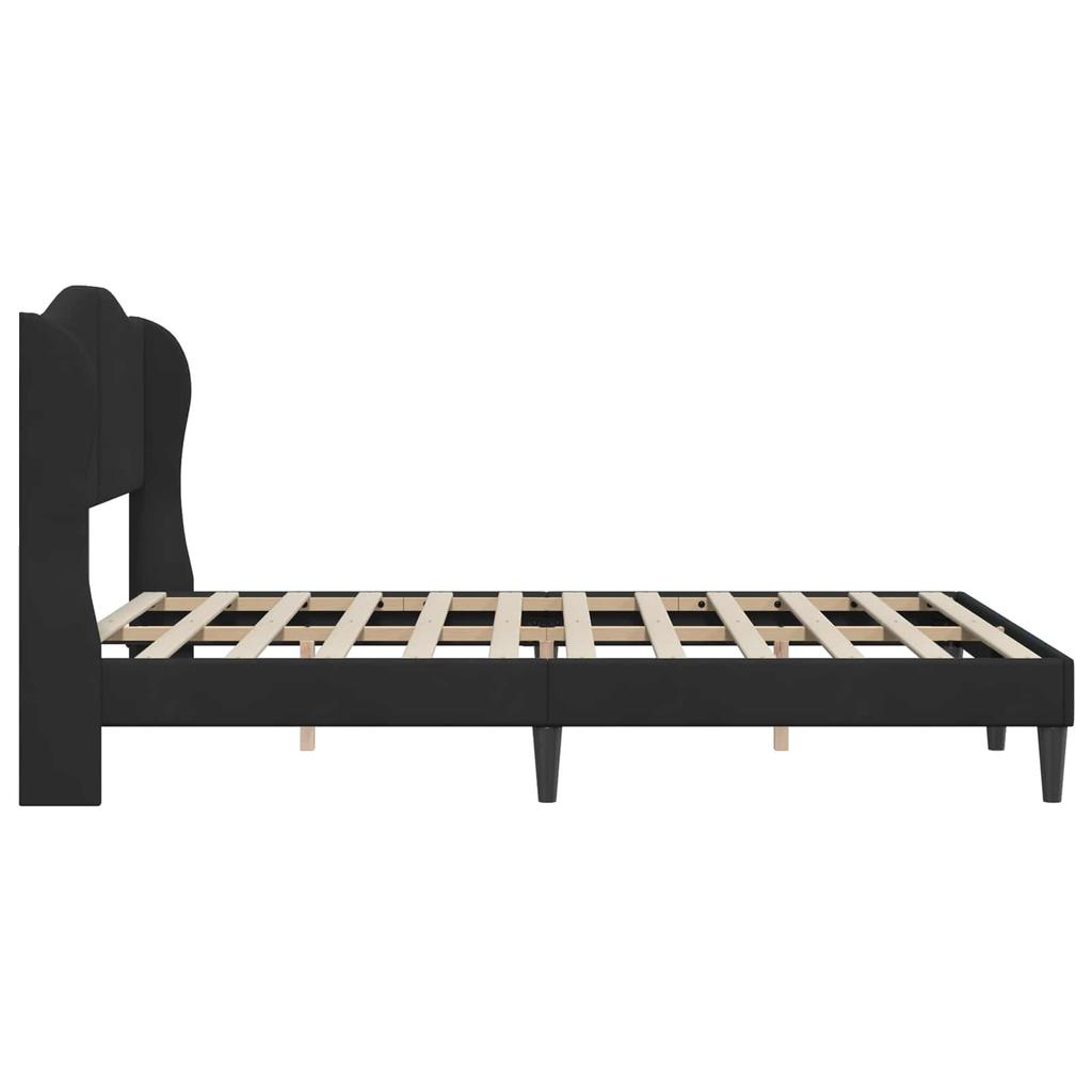 Bed Frame with Headboard Black 120 x 190 cm Velvet