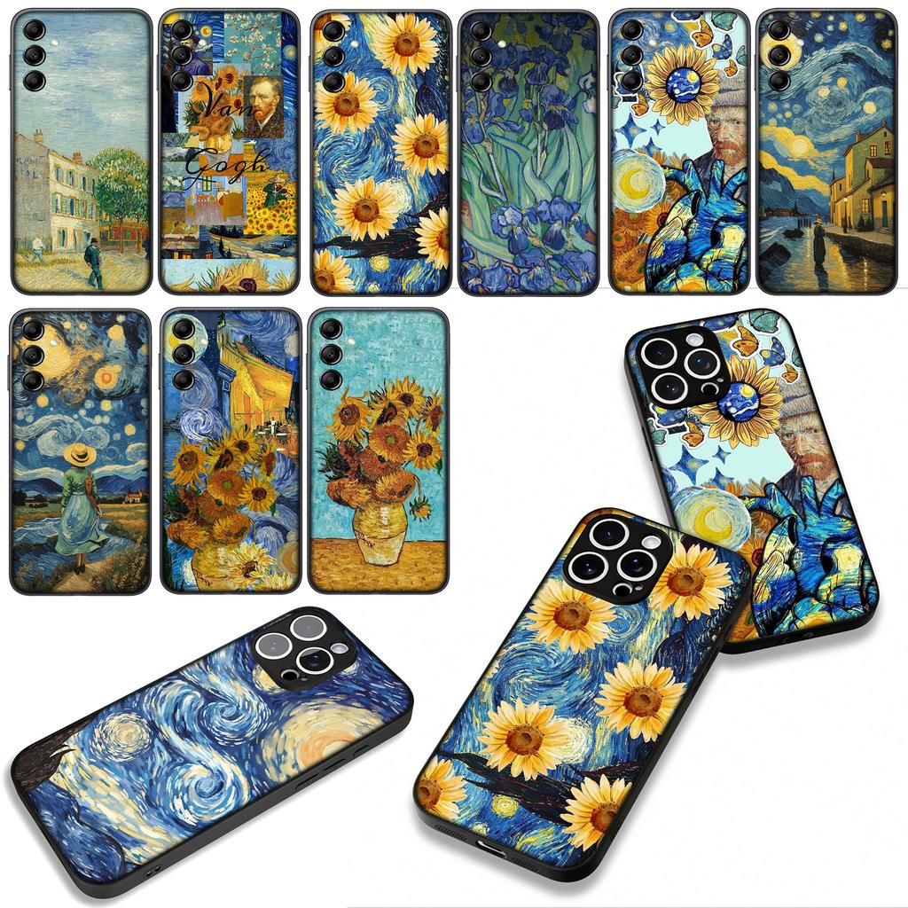 Starry Night Van Gogh Sky Art Phone Cover for Samsung Galaxy S25 S24 S22 S23 FE Ultra Plus A56 A05 A06 A15 A16 A55 S7 Edge Case