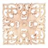 1pc Square Carved Unpainted Wood Ornamental Applique Mouldings Onlay Decal Hollow Flower Cabinet Furniture Decor