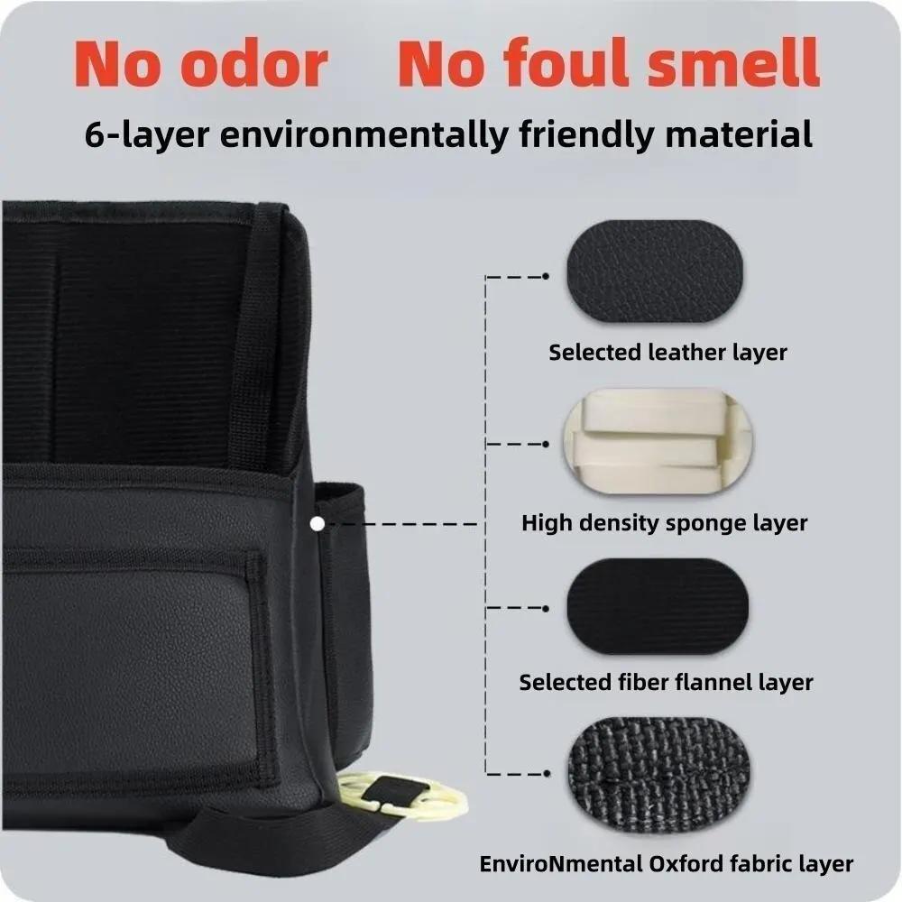 KJOY Luxury Car Seat Middle Hanger Storage Bag with Handbag Holder Tissue & Water Cup Pockets Auto Organizer for Vehicle Seats