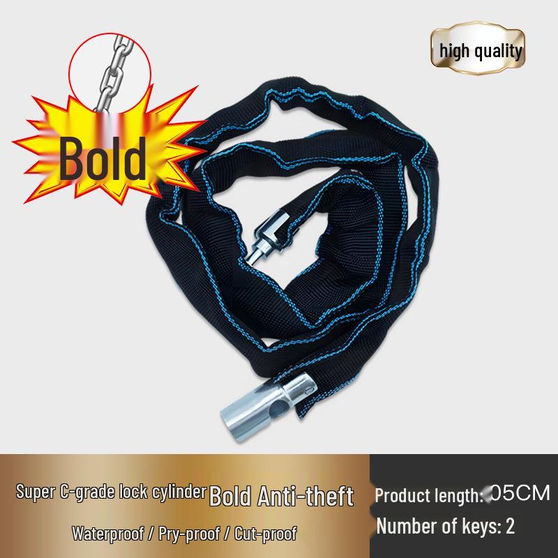 Anti-Theft Bicycle & Motorcycle Chain Lock for Mountain Bikes, Scooters, and Battery Cars.