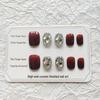 Cherry Diamond Wearable Manicure: Autumn Winter Removable Bling False Nail Patches (A546)