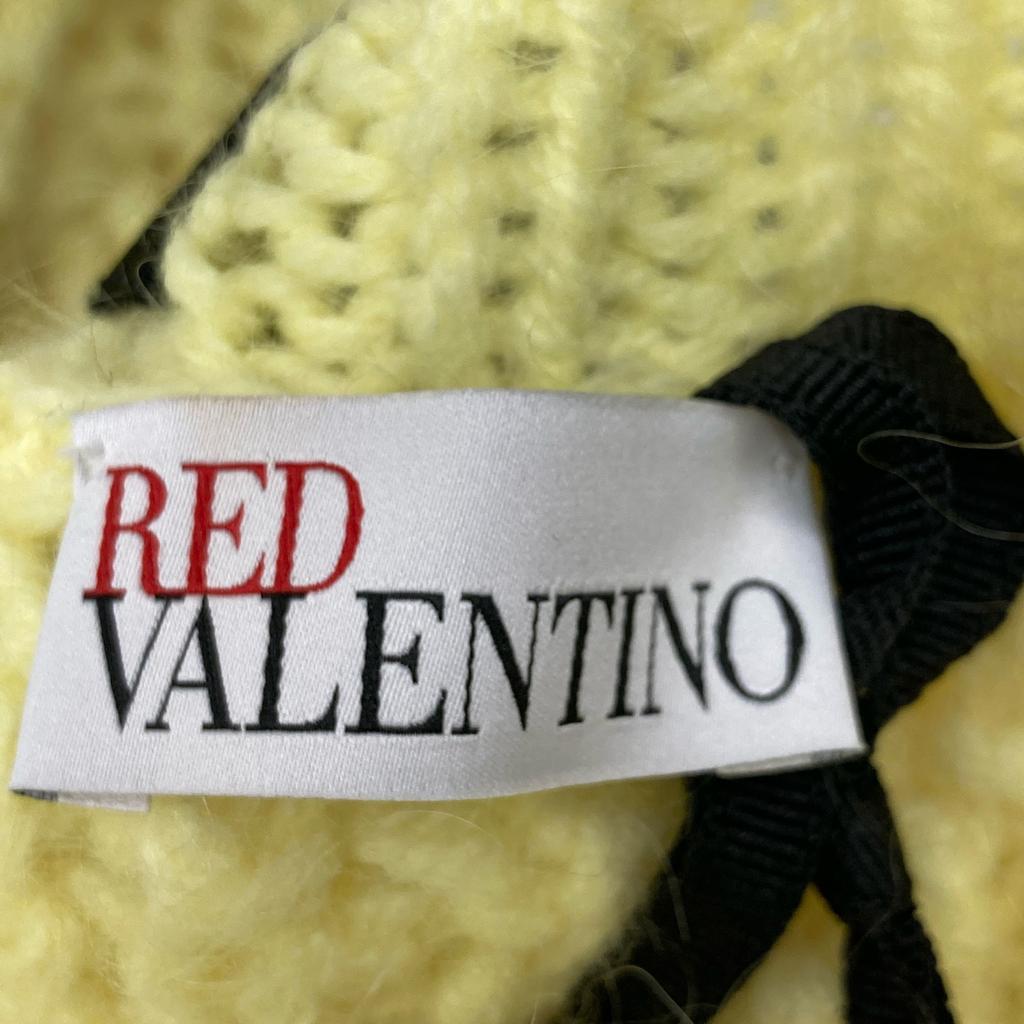 Red Valentino XR3KC12G Yellow Mohair Cable Knit Tops S yellowUsed