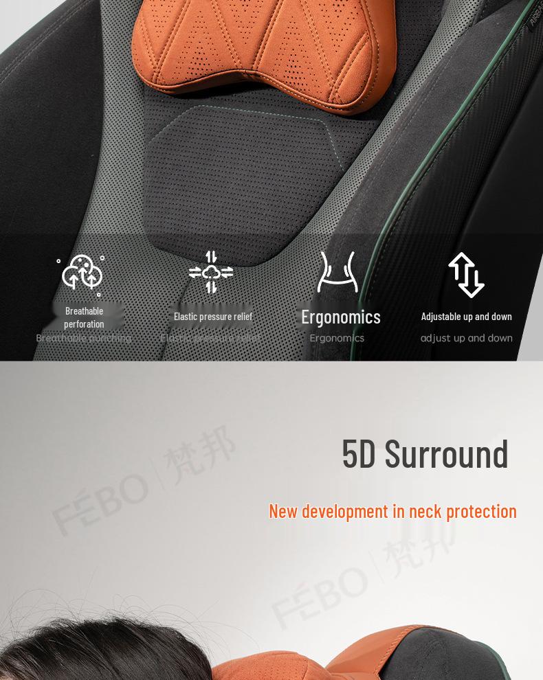 New Year Car Headrest: Aviation-Grade Neck Support Pillow & Memory Foam Backrest for Mercedes-Benz & BMW
