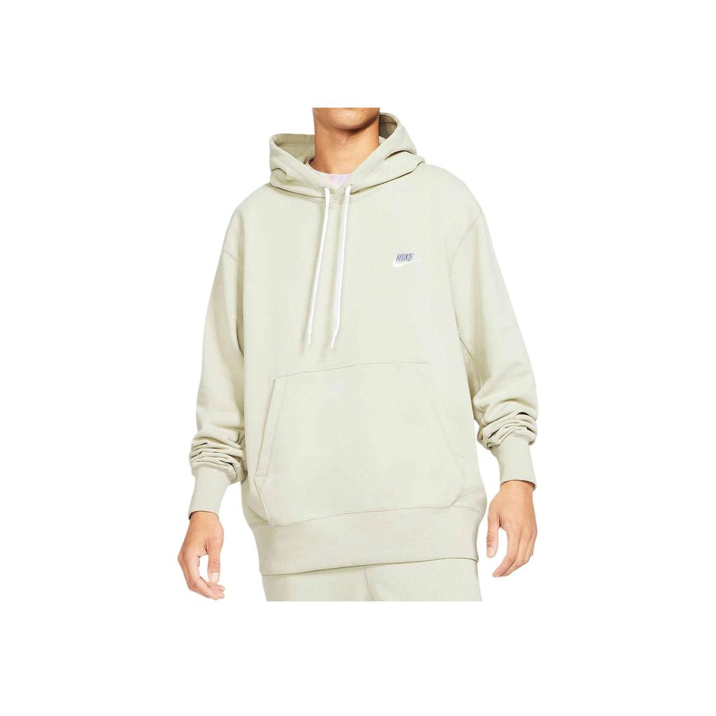 Nike Embroidered Logo French Terry Hoodie Men Top Stone DA0024-230