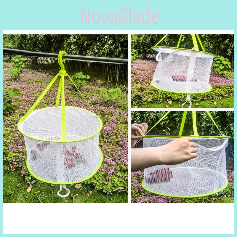 Foldable Clothes Drying Mesh Basket With Large Diameter For Socks And Underwear