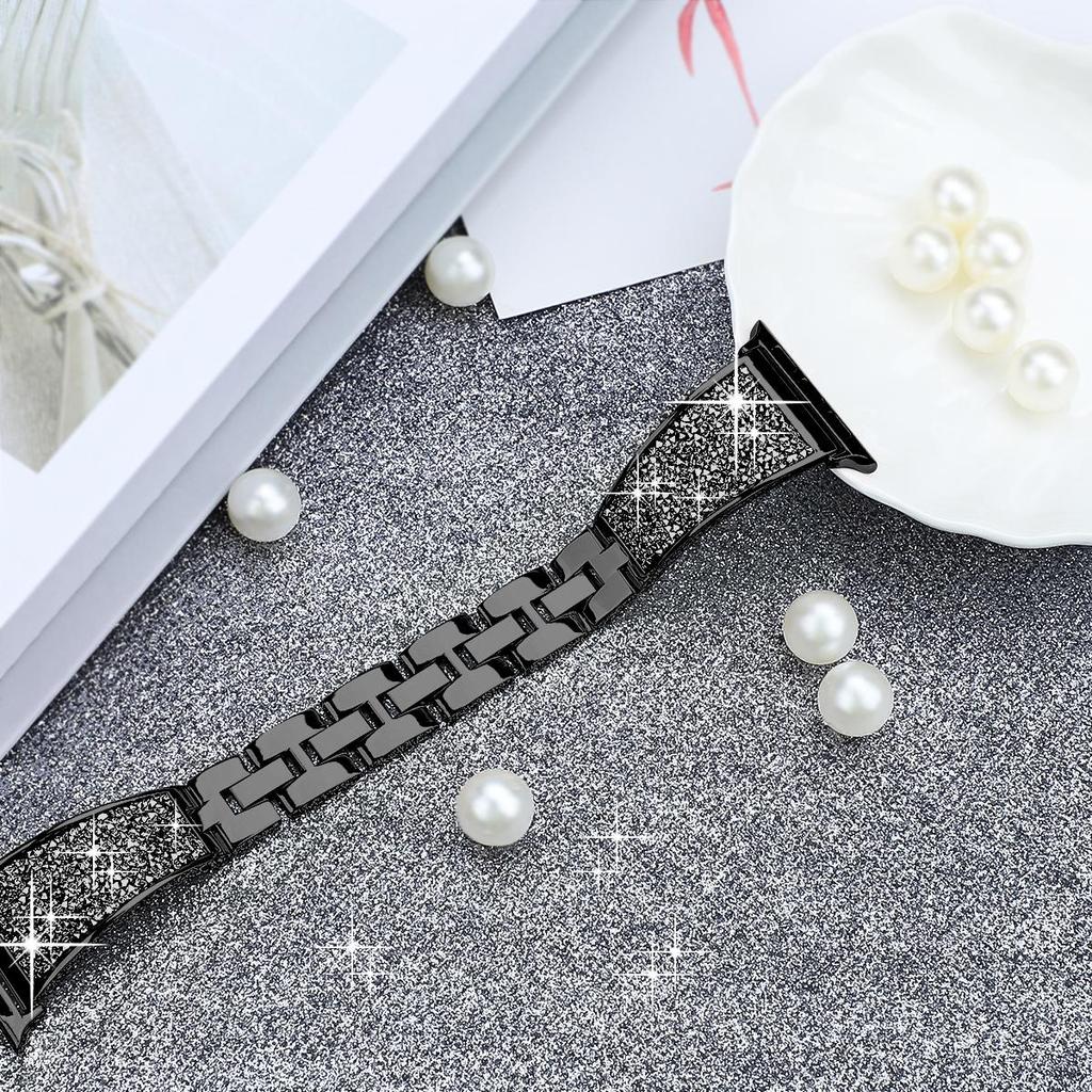 Apple Watch Serisi için lüks Elmas Bilezik Band Ultra9/8/7/6/5/4/3/2/se Paslanmaz Çelik saat kayışı Iwatch için 41mm 45mm 38 42mm Kayış