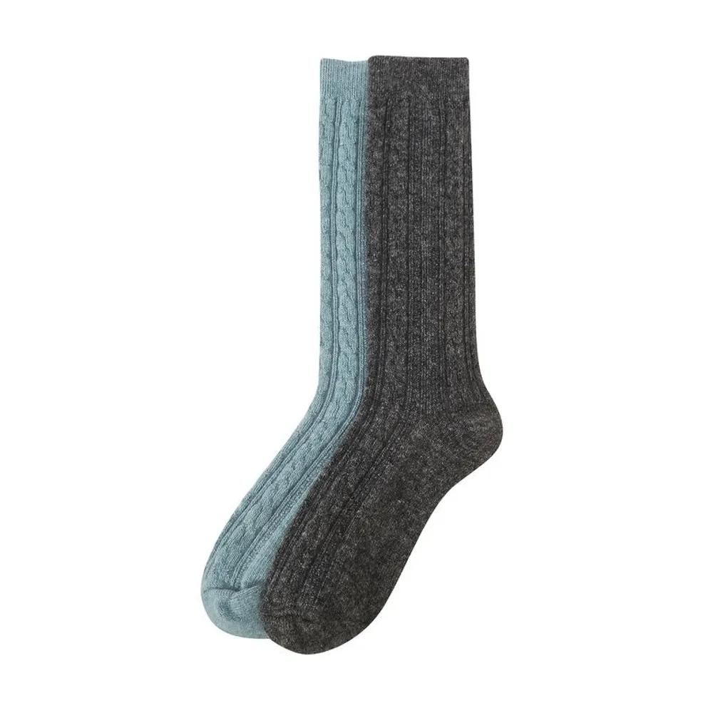 [25FW] Women s Logo Label Cable Knit Wool Blend Long Socks (2 Types) JASS5F031G2