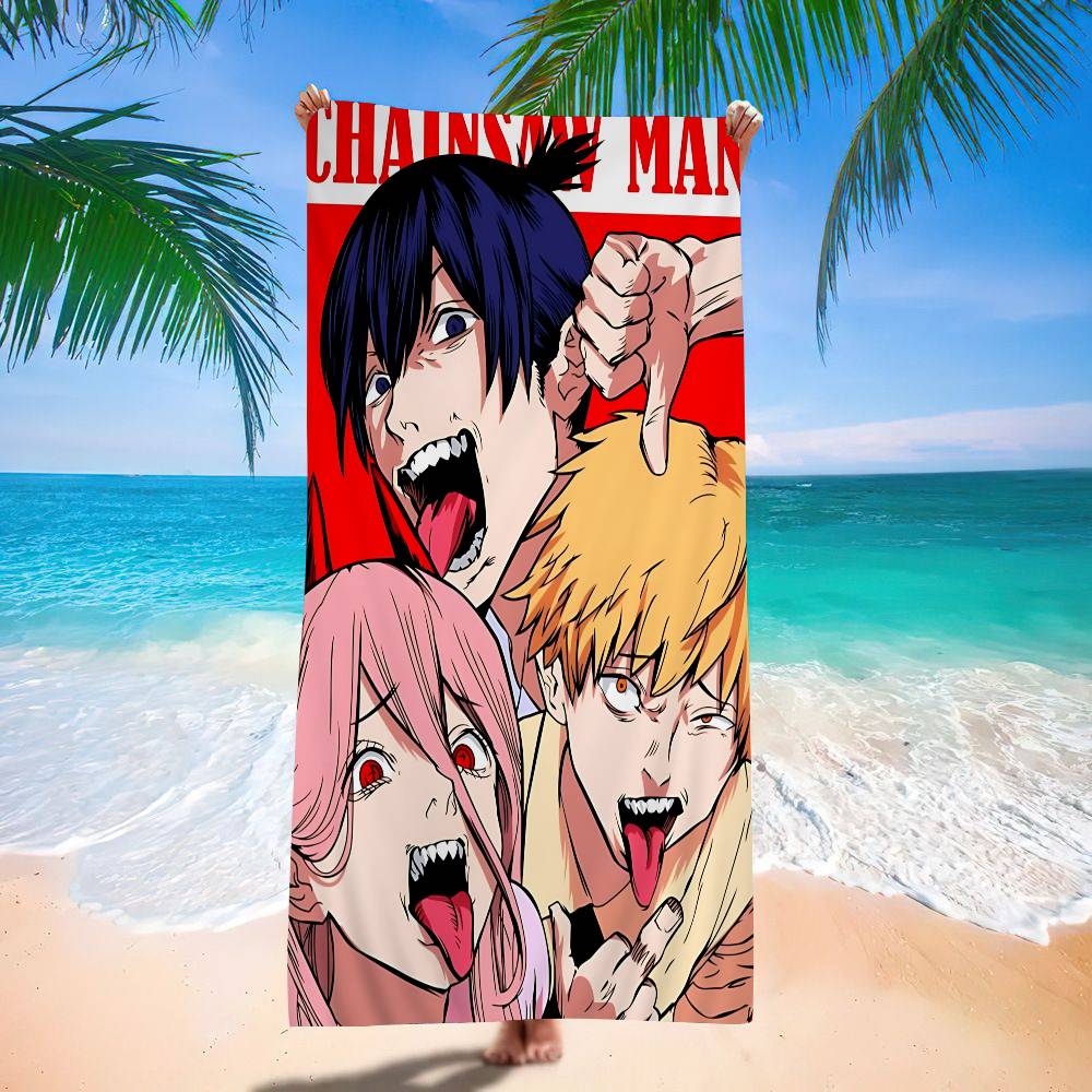 C-Chainsaw M-Man Microfiber Printed Beach Towel Mountain Climbing Yoga Beach Swimming Running Absorbent Soft Towel