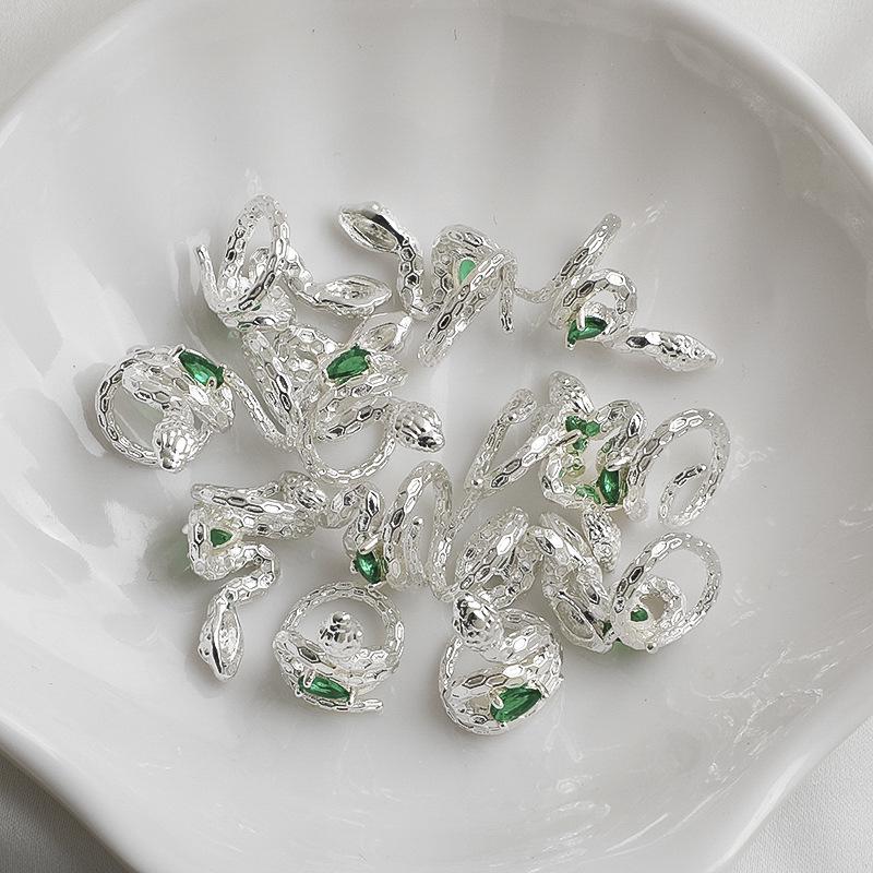 14K Gold-Filled Color-Preserving Zirconia Snake Beads DIY Zodiac Ring