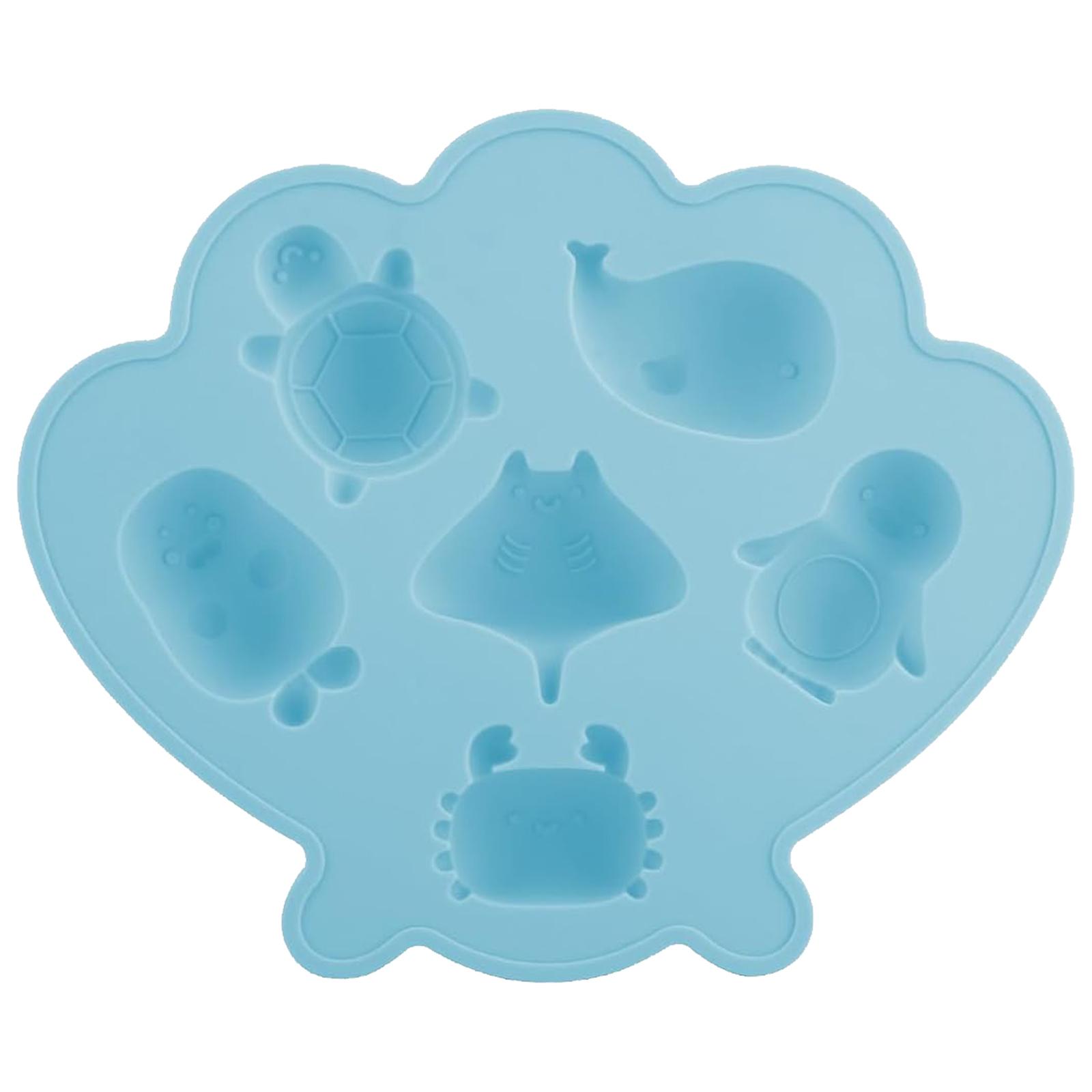 

Silicone Ice Cube Trays with Cute Marine Life Shapes Ice Maker Easy To Release for Cocktails Whiskey Cool Drinks Tea Coffee синий