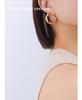 18K Gold-Plated Titanium Steel Twisted C-Shaped Earrings - Hong Kong Style