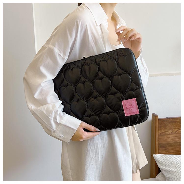 Capa Doce Bordada Coreana para Laptop de 15 polegadas e iPad de 11 polegadas, Design Macaron de Algodão Multicolorido