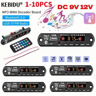 Kit auto Bluetooth 5.3 9V-12V Scheda decodificatore MP3 wireless Audio 12V WMA Modulo lettore musicale per auto Audio lossless USB AUX TF Radio