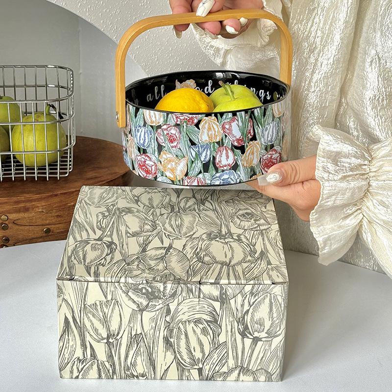 

Morris Wind Fruit Plate Fruit Basket Living Room Snacks Dried Fruit Plate To Send Customers And Employees Small Gifts Fruit Basket Light Luxury 800ml