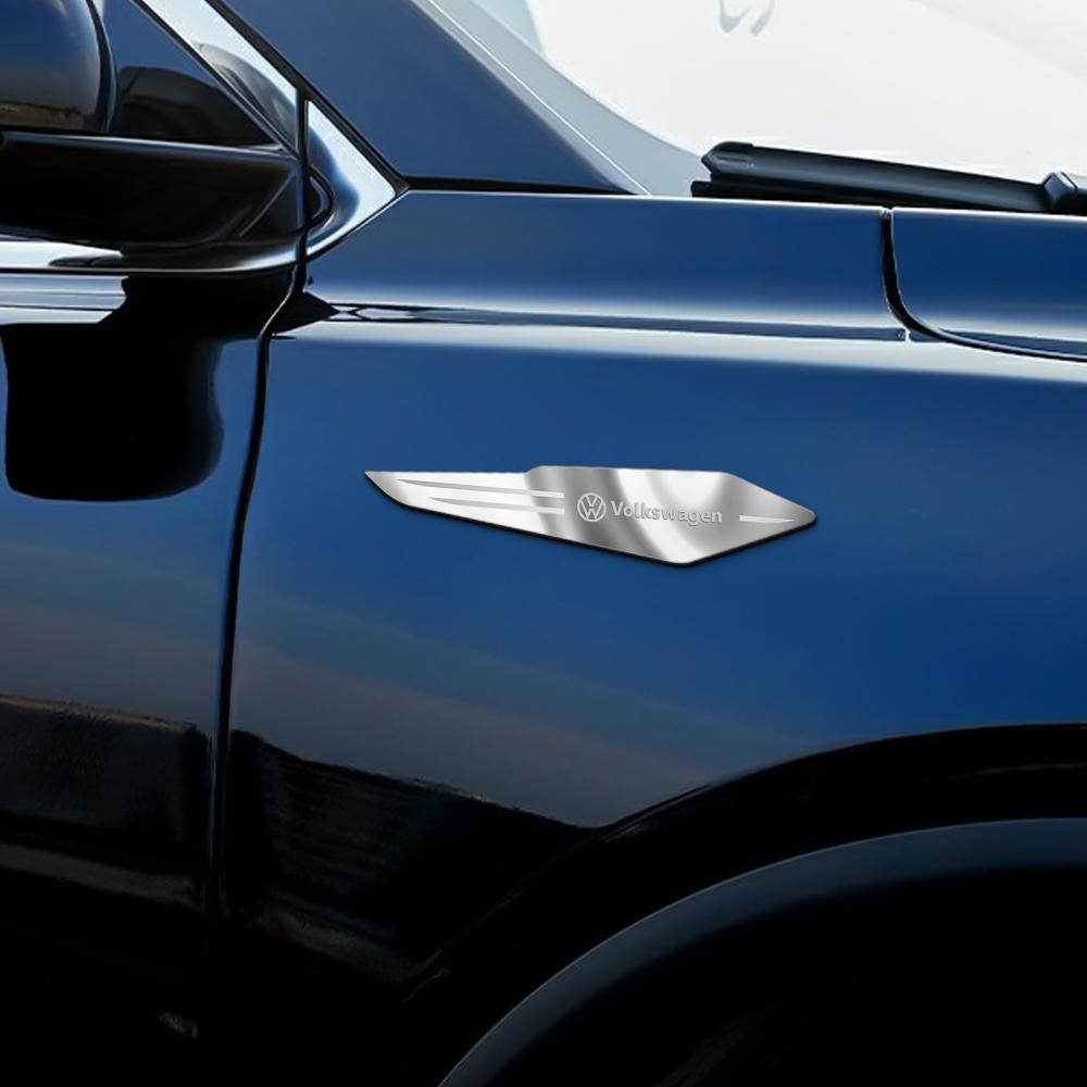2pcs Reflective Car Body Side Fender Decoration Stickers Badge Car Sticker For VW Vol-kswagen Jetta Golf Beetle EOS GTI R32 MK4 NG5