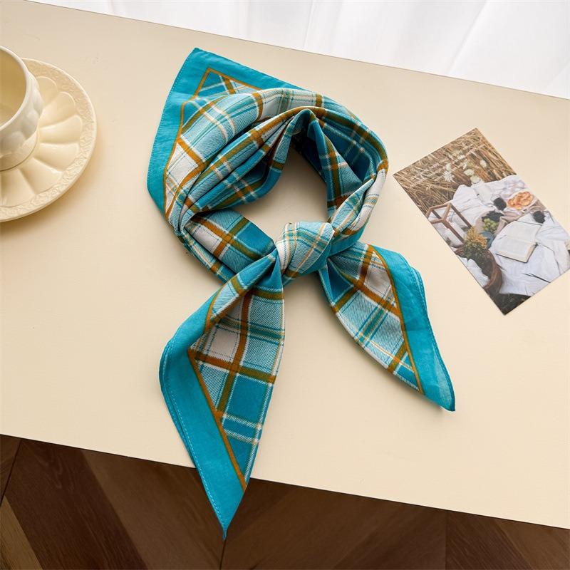 Vintage Style Cotton Small Square Scarf For Women Sun Protection Decoration