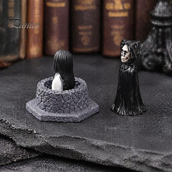 Halloween Aquarium Ornaments Miniature Resin Ornaments, Micro Landscape Desktop Decor, Horror Party Table Decor Scene Accessories for Fish Tank