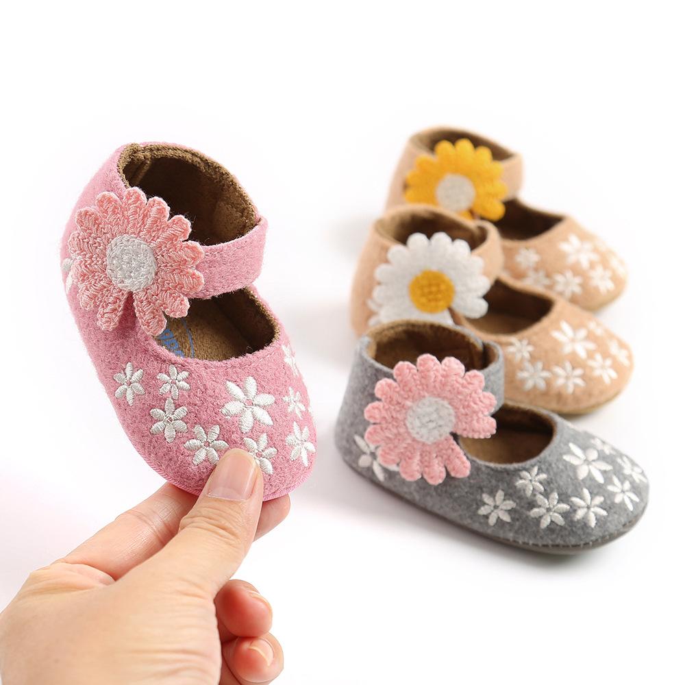 MYGGPP Frühling Herbst Sonnenblume Baby Prinzessin Schuhe Kleine Babyschuhe Babyschuhe Weichen Boden Kleinkind Schuhe