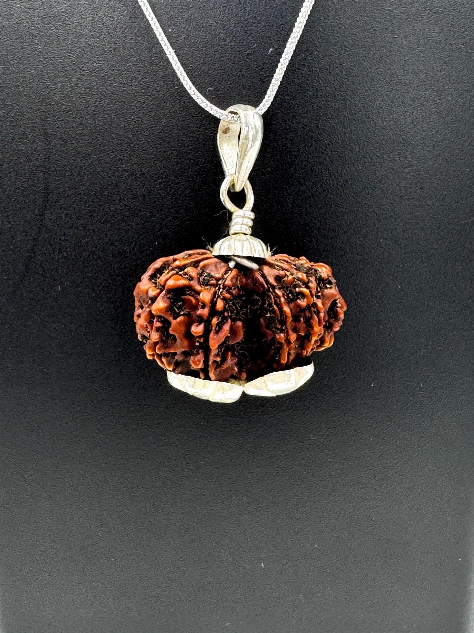 

Nepali Garbh Gauri Rudraksha 925 Silver Pendant | Sacred Rudraksha Necklace for Fertility & Protection | Certified Spiritual Jewelry