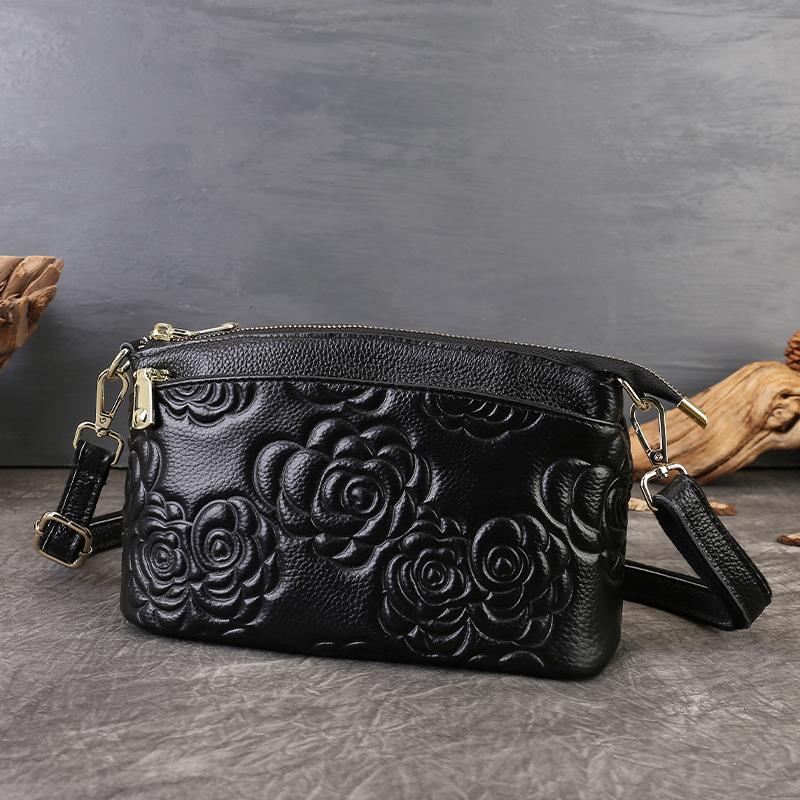 Popular Top Layer Cowhide Women s Bag, Single Shoulder Crossbody Women s Bag, Cute and Fashionable Small Bag ярко-розовый