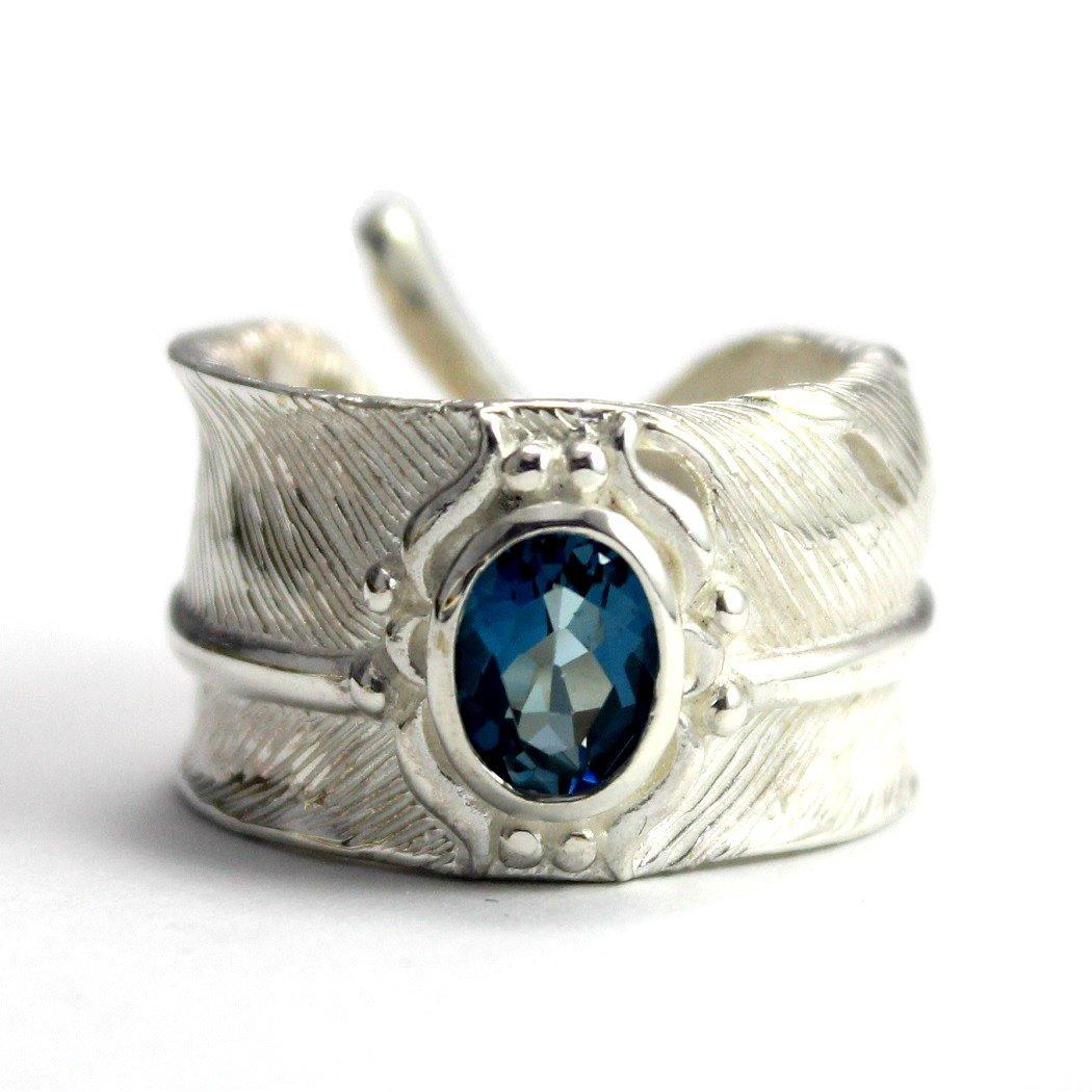 

good vibrations good vibrations ring London blue topaz feather