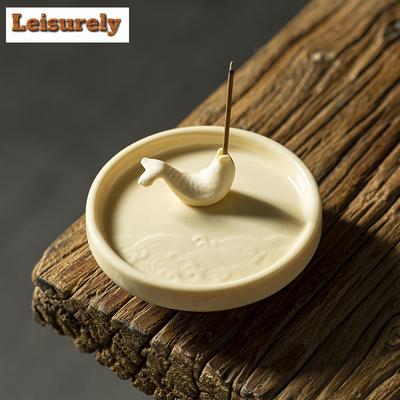 Ceramic Koi Line Incense Burner Insert Agarwood Sandalwood Base Zen Censer Holder Tea Table Indoor Decoration Ornament Gifts