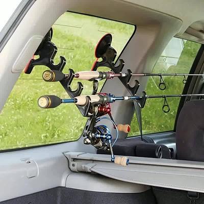 Suction Cup Vehicle Fishing Rod Storage Rack, Car Mounted Fishing Rod Placement Bracket, Fishing Accessories Organizer Holder