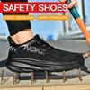 New Men Work Shoes Steel Wear-resistant Safety Shoes Anti-impact Steel Toe Sneakers Protective Breathable Sneakers Construction