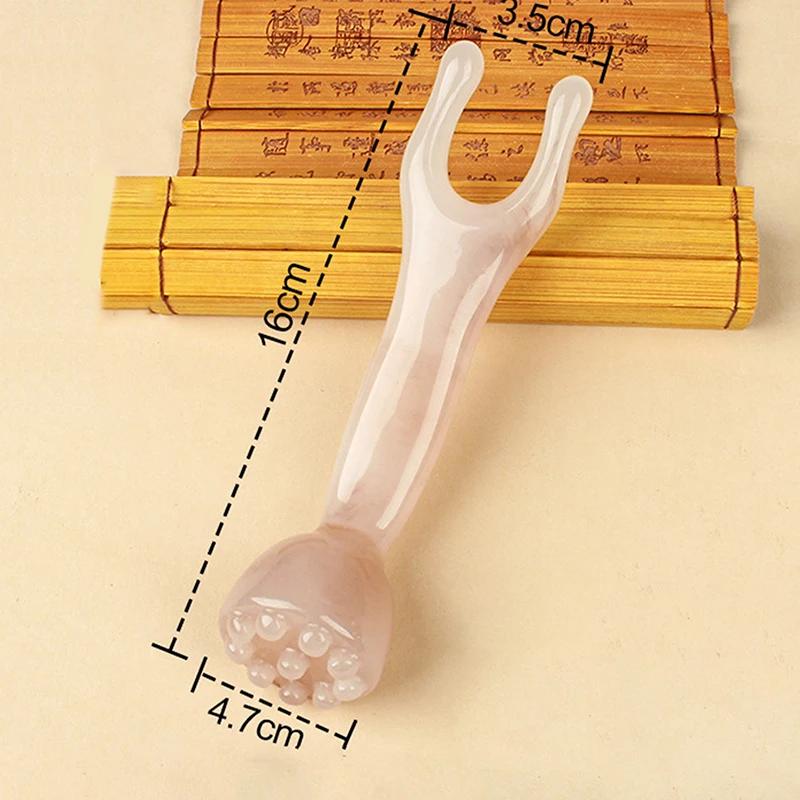 

Double-Ended Nose and Facial Massage Stick with 10 Points Head and Meridian Scraping Tool Gua Sha Massager for Face Neck Back серый