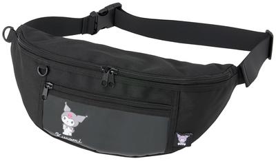 Body Bag with Clear Pocket and Carabiner Sanrio Kuromi Ring, ZBB1-A