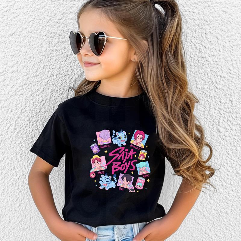 T-Shirts Girls Children's Women's Comfortable Cartoon Printed T-shirt Pure Cotton Short Sleeves Soft