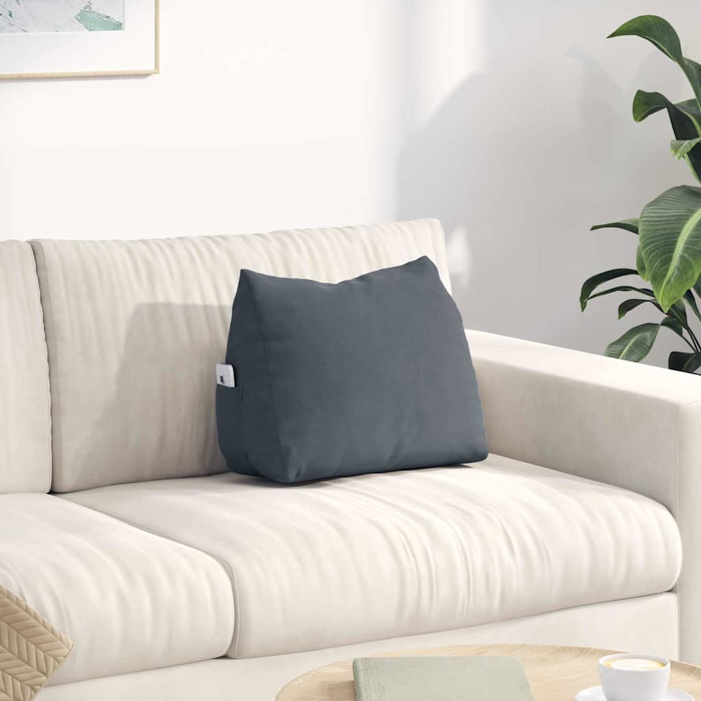 Back Cushion Dark Gray 45 x 20 x 35 cm Cord Fabric