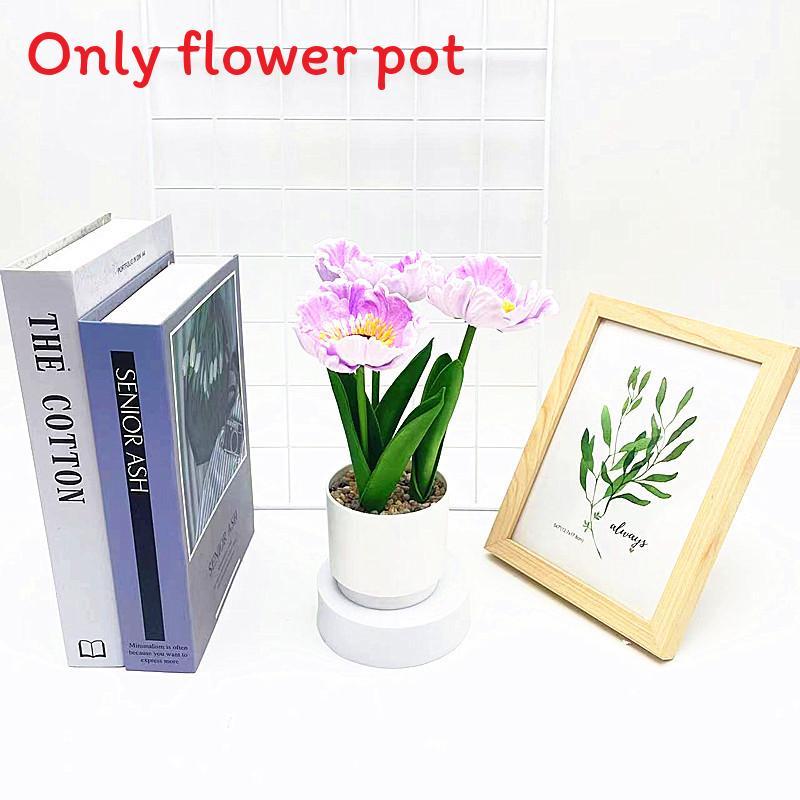 Simulation Multicolor Corn Poppy Potted Artificial Flower For Home And Photography Props