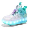 TUINANLE Zapatillas de skate de alta calidad para niños, zapatillas luminosas con luz LED, zapatos de dos ruedas para niños y niñas con carga USB