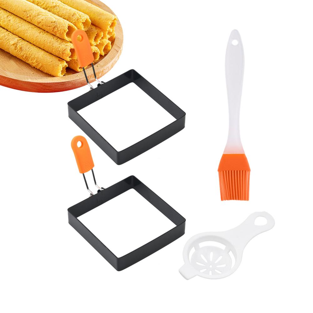 Professioneller Edelstahl-Spiegelei-Ring Antihaft-Eierpfannkuchenform Quadratische Eierbratform mit Verbrühschutz-Design