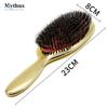 Mythus Wildschweinborsten-Paddel-Haarbürste, Salon-Friseursalon, ovaler Haarkamm für Kopfhautmassage, Haarborstenbürsten