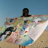 A-Aya-Takano Surreal-Vibrant Beach Towel Colorful Bath Towels for Girl Microfiber Quick Dry Sand Free Beach Yoga Spa Gym Pool
