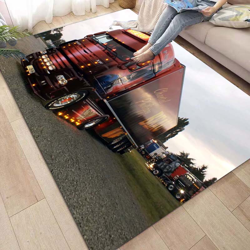 Daf Truck Carpet and Rug Classic Car Logo Carpet Floor Mat Living Room Bedroom Decorate Soft Carpet Kids Room Rug Washable Rugs