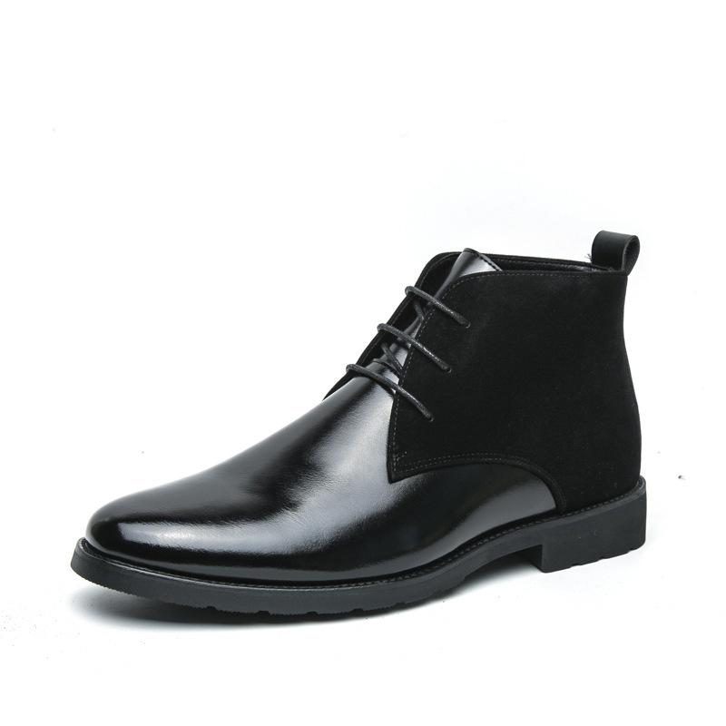 Large Size Chelsea Boots Spring and Autumn New High-top Leather Shoes Men's Short Boots Men's Leather Boots