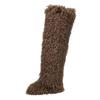 European-American 72cm Faux Tibetan Sheep Fur Thigh-High Snow Boots for Autumn & Winter