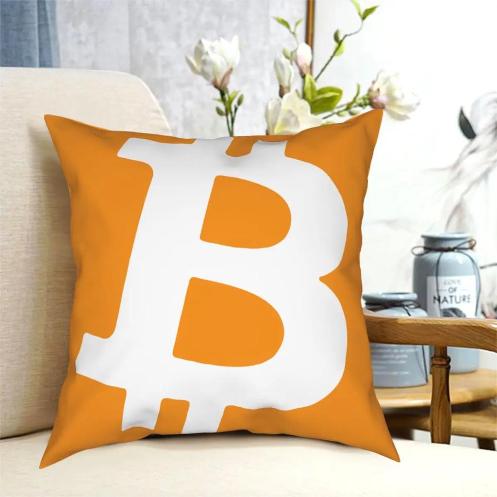 Bitcoin Crypto Cryptocurrency Throw Pillow Cover Polyester Throw Pillow Ethereum Btc Blockchain Custom Cushion Covers
